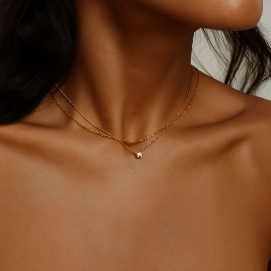18k Gold-Plated Diamond Choker Necklace by Furniffy™