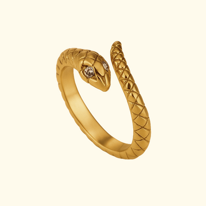 18K Gold-Plated Adjustable Snake Ring by Furniffy™