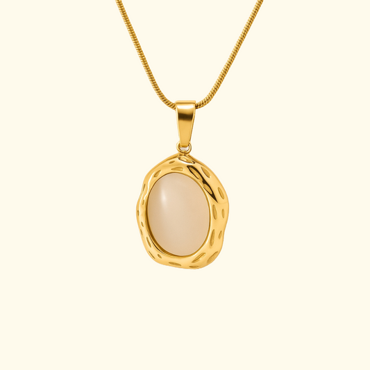 18K gold-plated Opal pendant necklace by Furniffy™